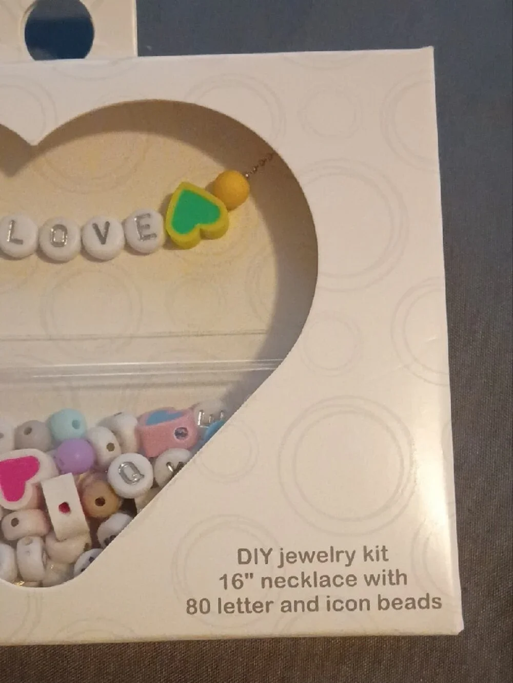 wonder nation Pastel Heart and Letter Necklace Kit - Yellow, Pink, Blue